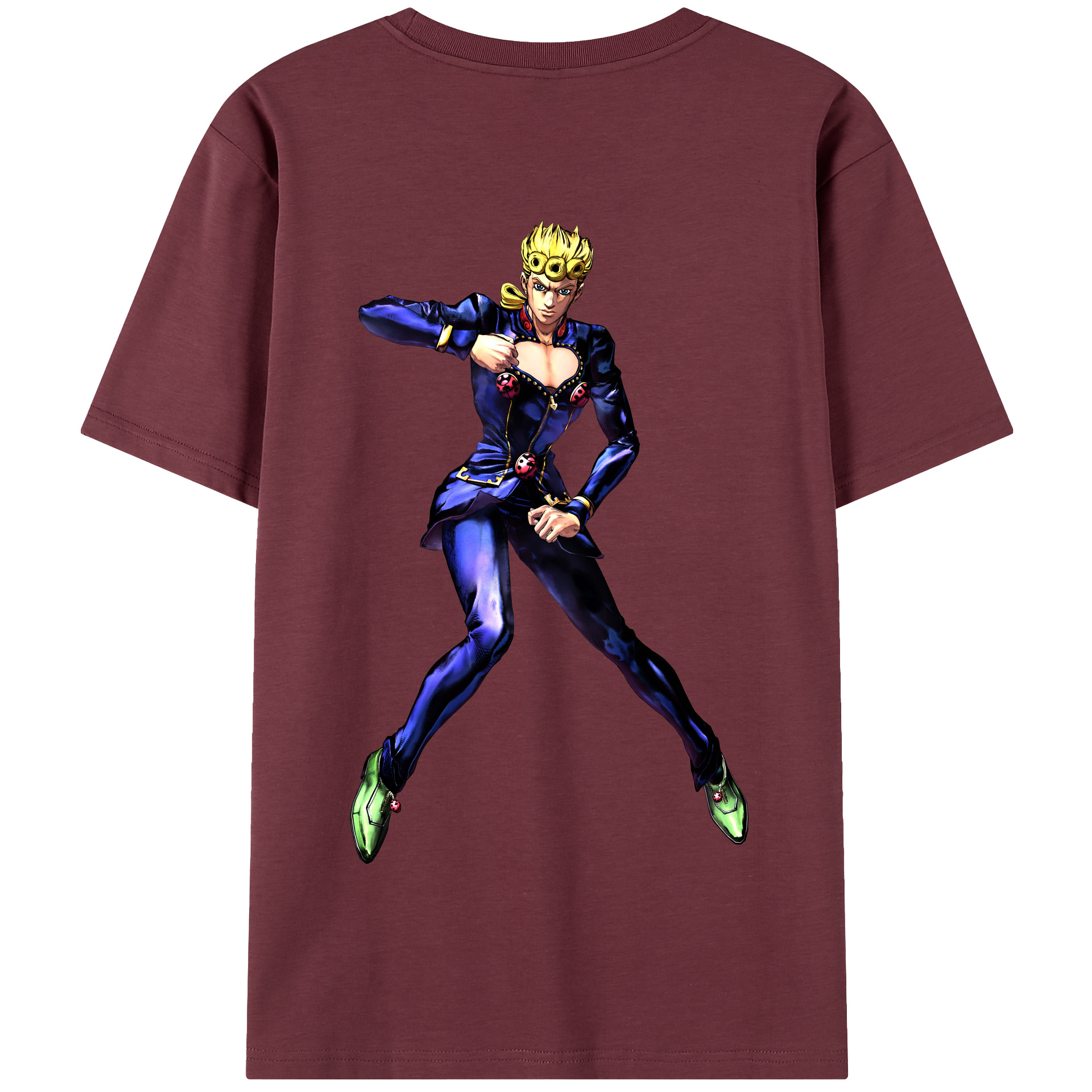 （画像用） ジョジョの奇妙な冒険 ジョルノ?ジョバァーナ JoJo's Bizarre Adventure Giorno Giovanna 綿100％半袖Tシャツ（背面プリント）